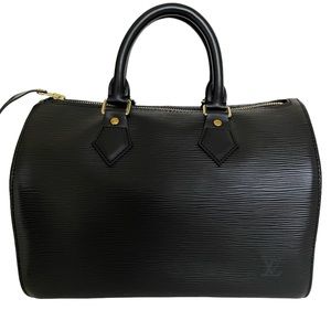 LOUIS VUITTON BLACK EPI LEATHER SPEEDY 25